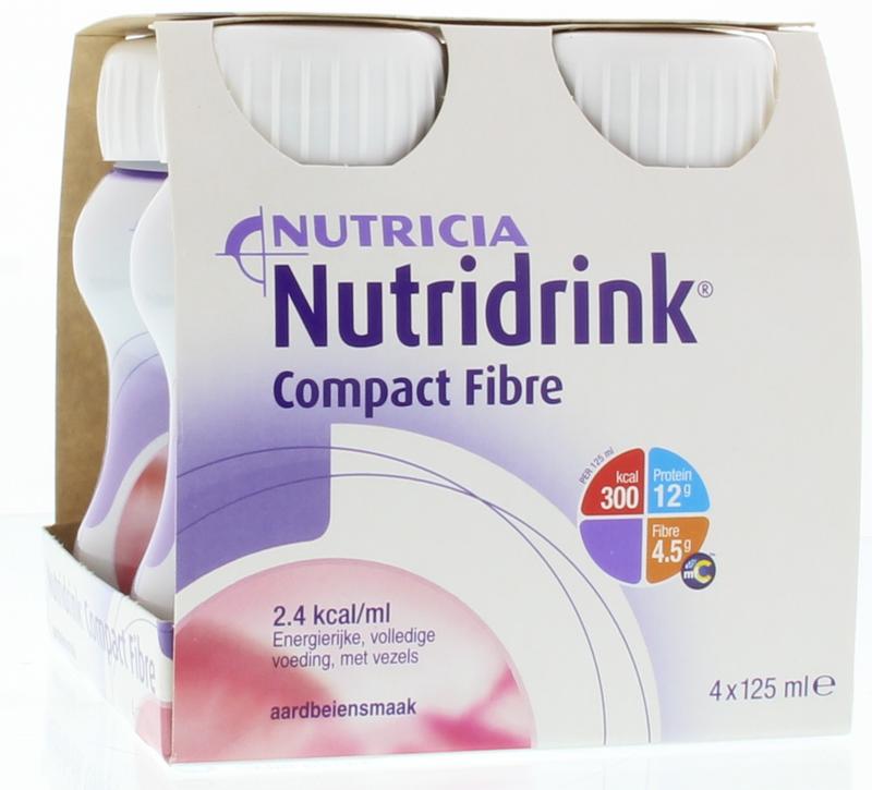 Nutridrink Compact fibre aardbei 125 gram