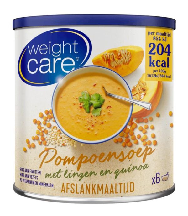 Weight Care Afslankmaaltijd pompoensoep met linzen en quinoa