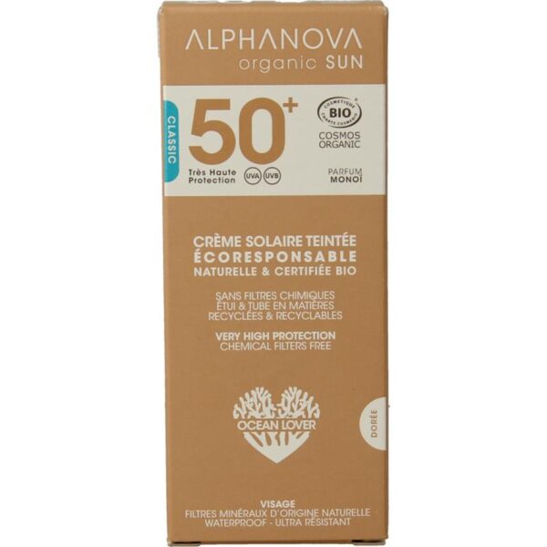 Alphanova Sun Sun gekleurde dagcreme classic vegan SPF50+
