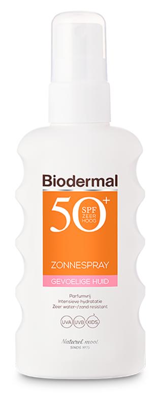 Biodermal Zonnespray gevoelige huid SPF50+