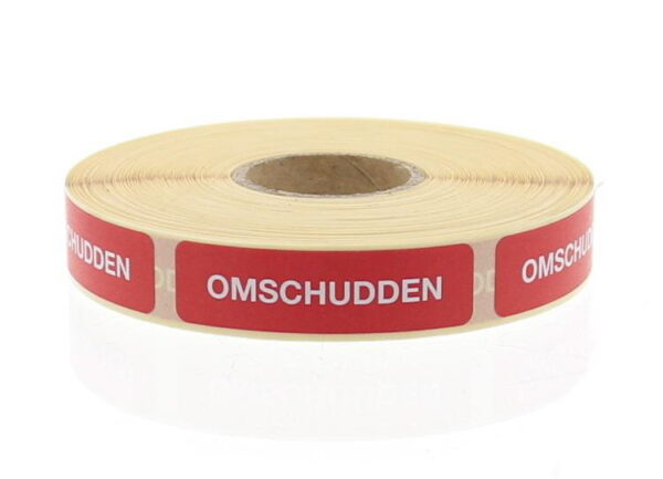 Blockland Strooketiket omschudden rood 44 x 11mm