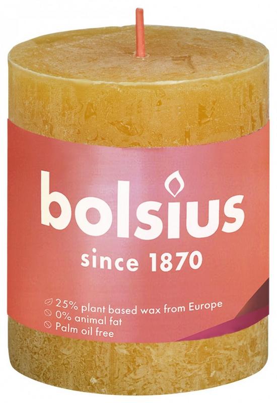 Bolsius Rustiekkaars shine 80/68 honeycomb yellow