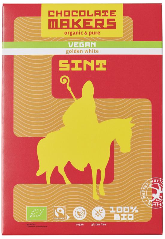 Chocolatemakers Sint letter golden white bio