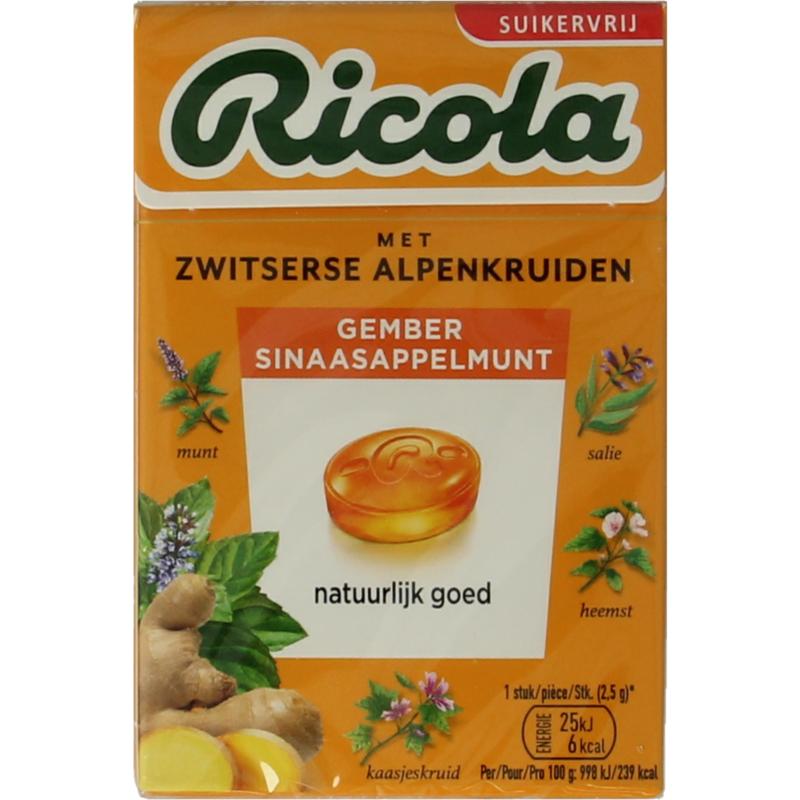 Ricola Gember sinaasappelmunt suikervrij