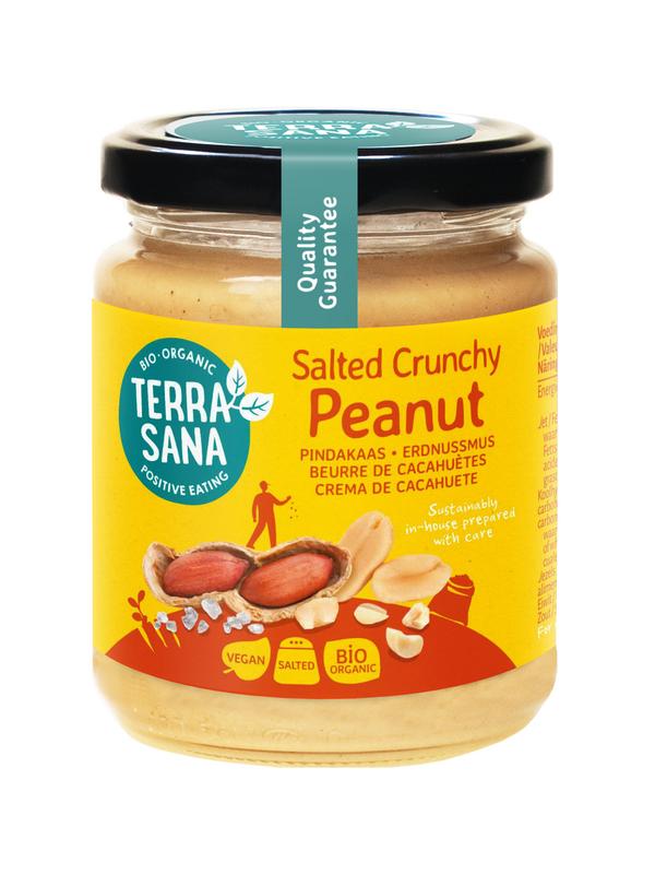 Terrasana Pindakaas crunchy met zeezout bio