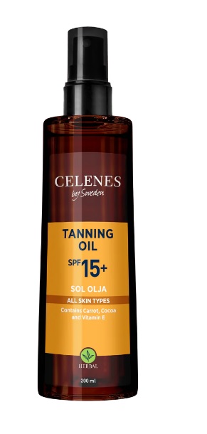Celenes Herbal tanning oil SPF15+