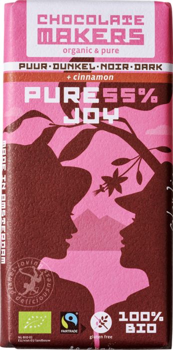 Chocolatemakers Pure joy 55% puur met kaneel bio