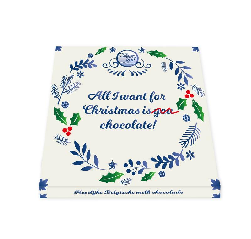 Voor Jou! Wensreep Delftsblauw Kerst all I want